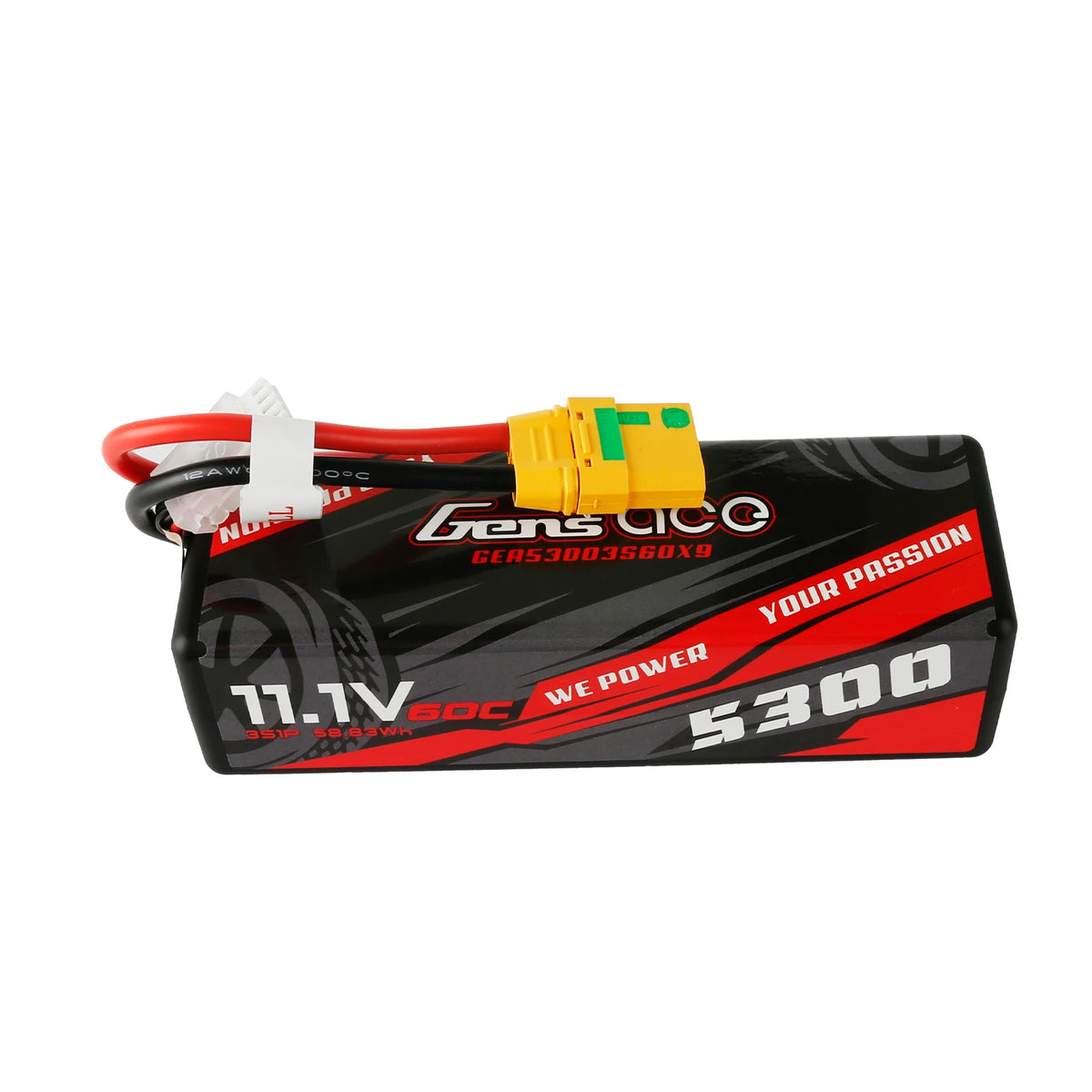 Gens ace 5300mAh 3S 60C 11.1V Lipo Battery | Hardcase | XT90 Plug | Car Classic (Non-G-Tech)