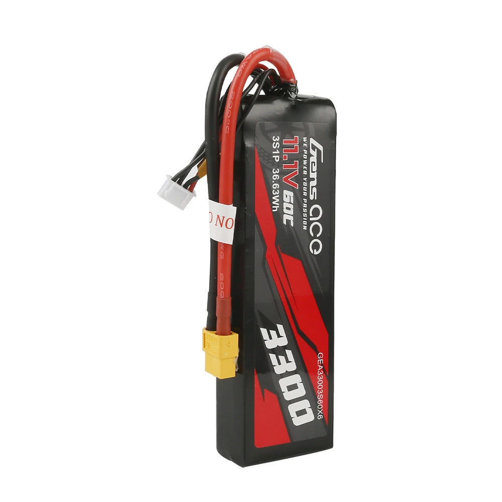 Gens ace 3300mAh 3S 60C 11.1V Lipo Battery | XT60 Plug | Car Classic