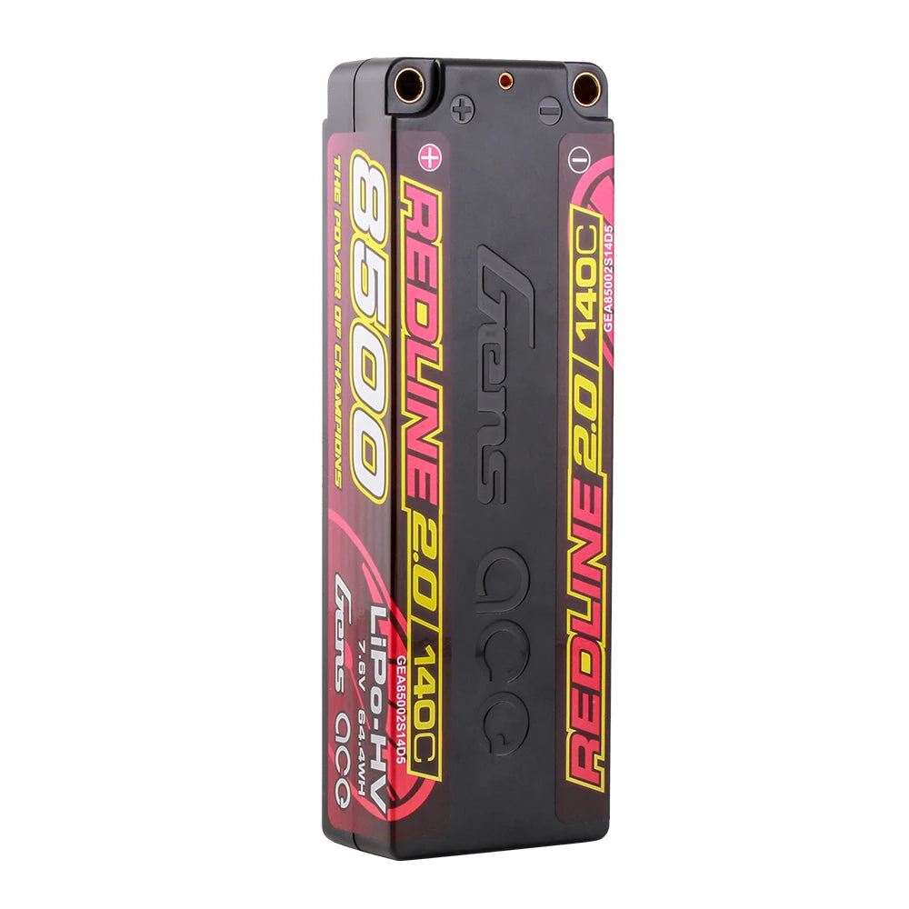 Gens ace 8500mAh 2S 140C 7.6V(HV) Lipo Battery | 5.0mm bullet | Redline 2.0