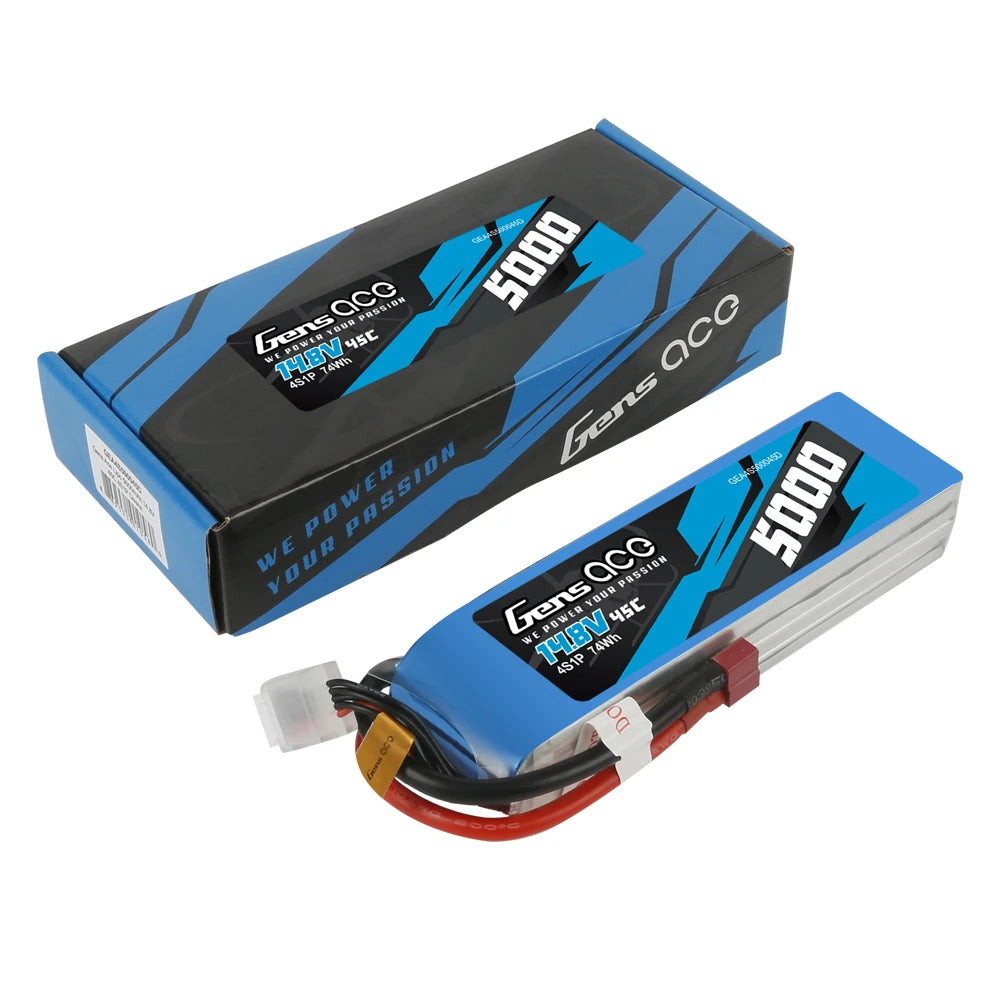 Gens ace 5000mAh 4S 45C 14.8V Lipo Battery | Deans Plug | Air Classic (Non-G-Tech)