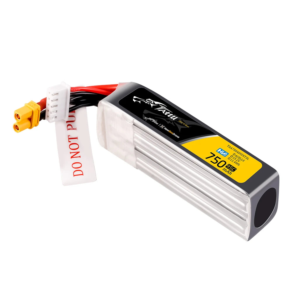 Tattu 750mAh 4S 95C 15.2V(HV) Lipo Battery | XT30 Plug | FPV Classic