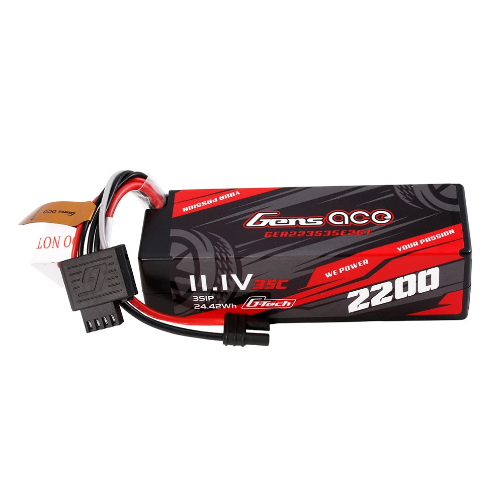 Gens ace 2200mAh 3S 35C 11.1V Lipo Battery | Hardcase | IEC2 Plug | Car Classic