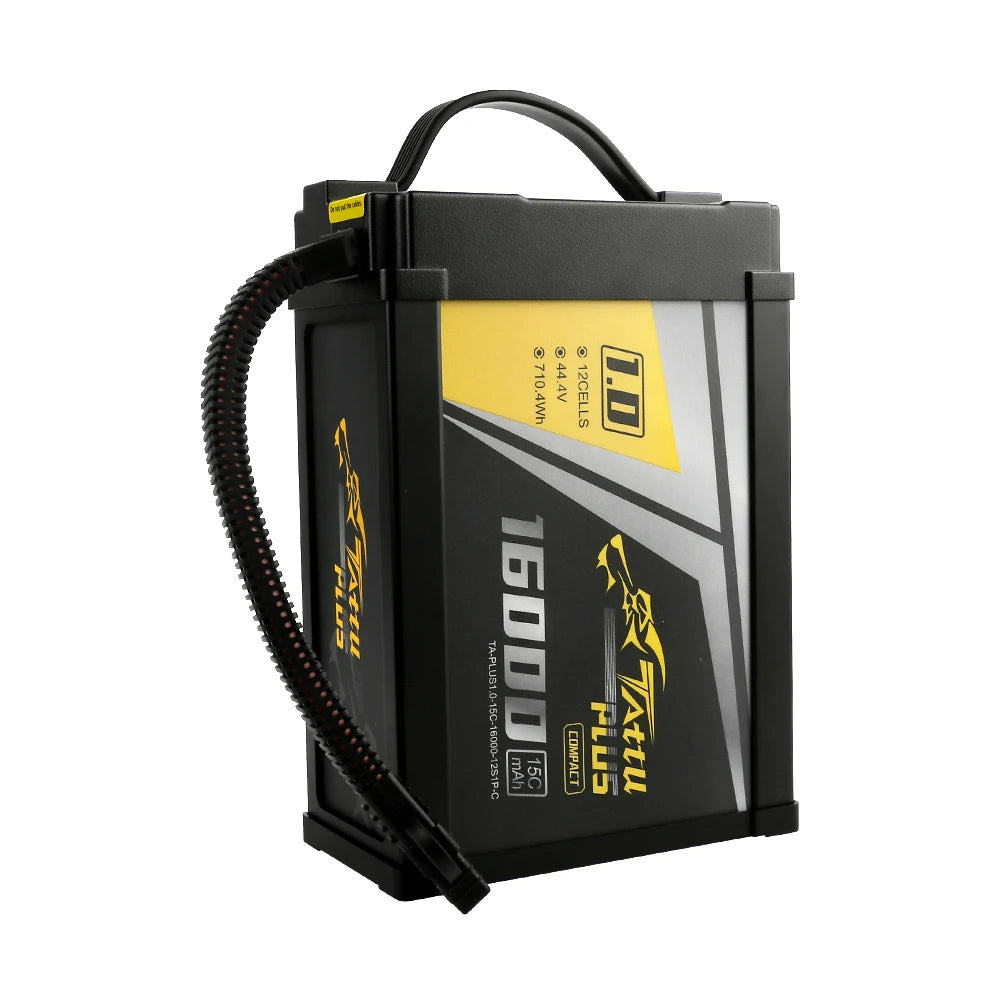 Tattu 16000mAh 12S 15C 44.4V Smart Lipo Battery | XT90-S Plug | Tattu Plus 1.0 (Compact Version)