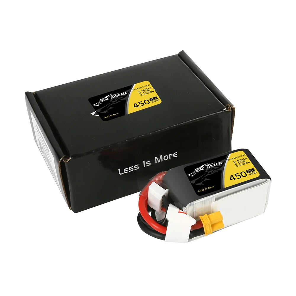 Tattu 450mAh 4S 75C 14.8V Lipo Battery | XT30 Plug | FPV Classic