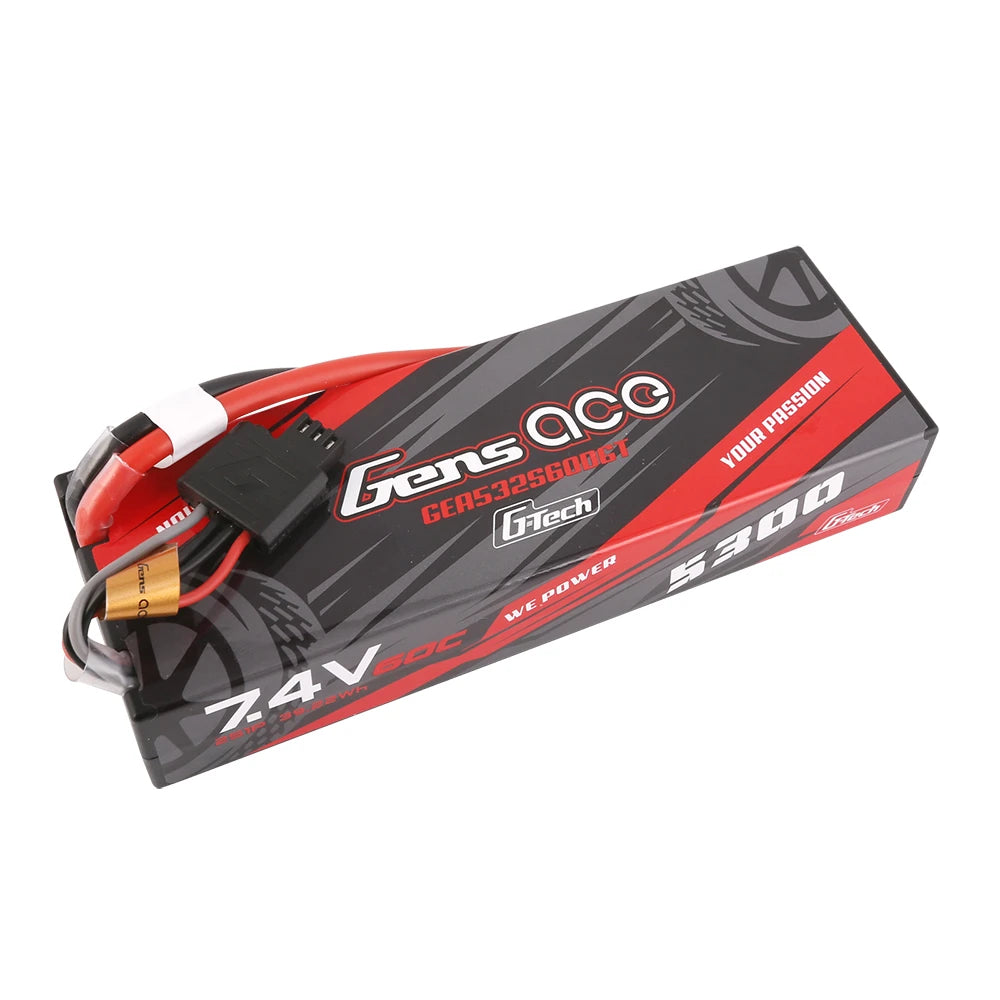 Gens ace 5300mAh 2S 60C 7.4V Lipo Battery | Hardcase | Deans Plug | Car Classic