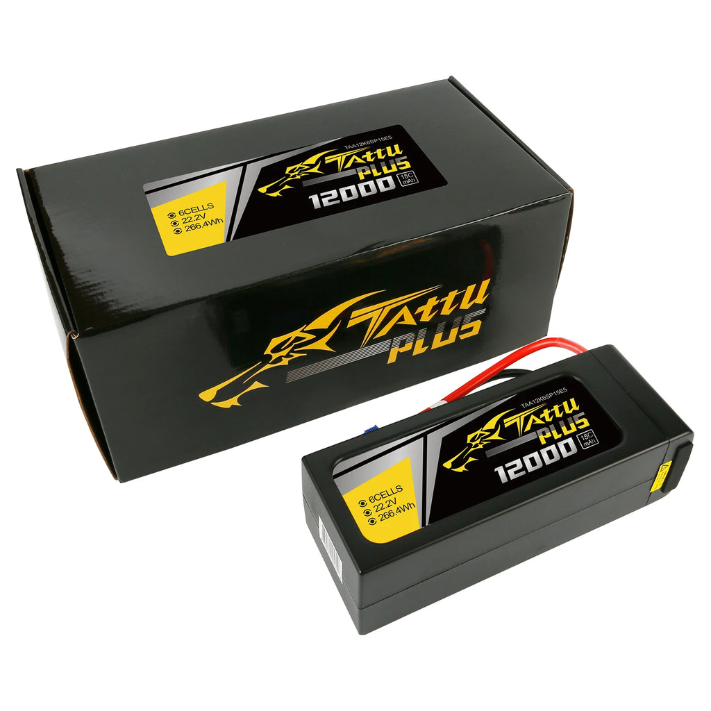 Tattu 12000mAh 6S 15C 22.2V Smart Lipo Battery | EC5 Plug | Tattu Plus (New Version)