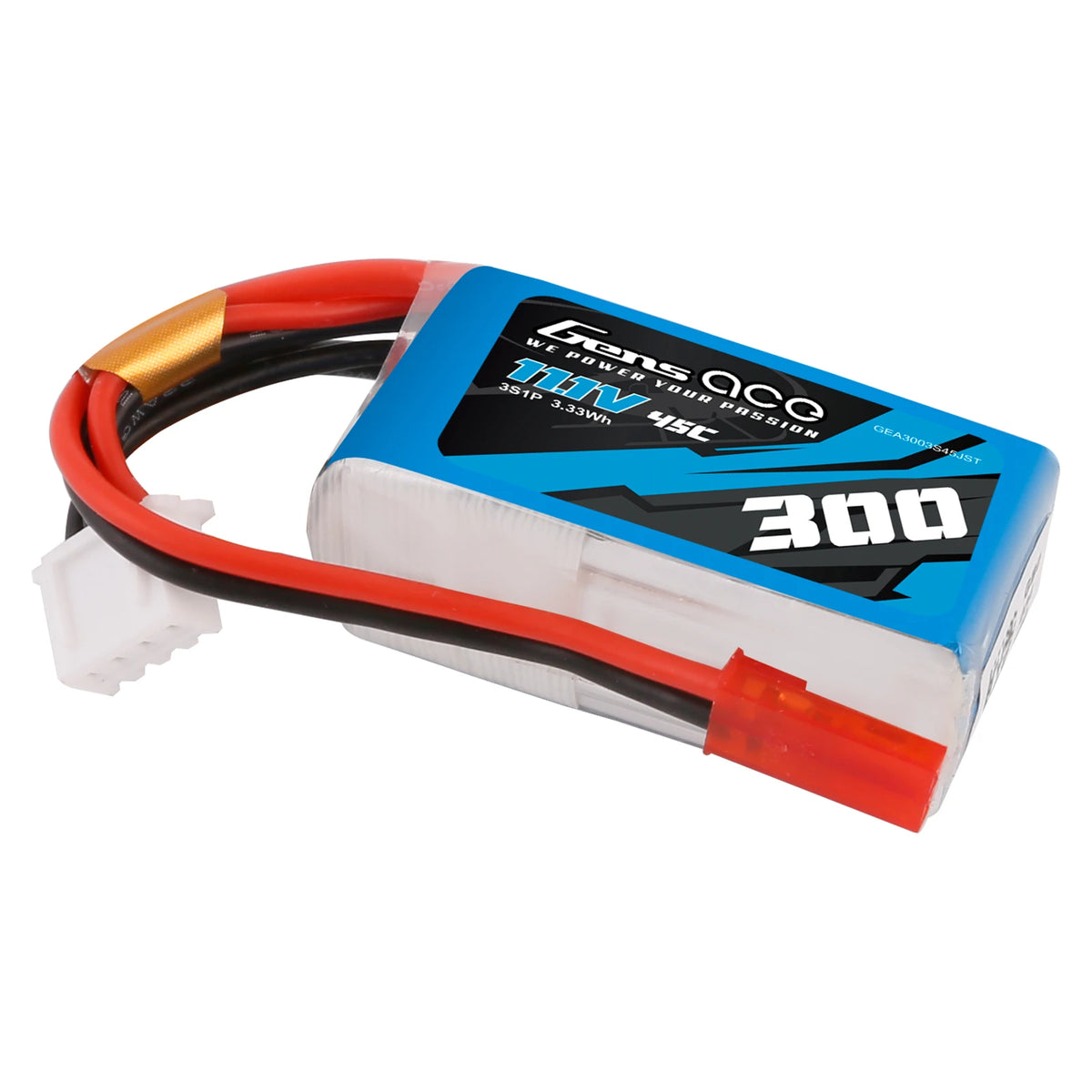 Gens ace 300mAh 3S 45C 11.1V Lipo Battery | JST Plug | Air Classic (Non-G-Tech)