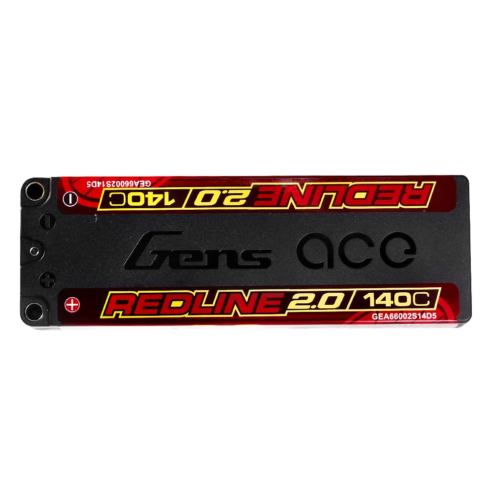 Gens ace 6600mAh 2S 140C 7.6V(HV) Lipo Battery | 5.0mm bullet | Redline 2.0