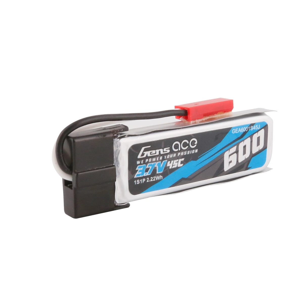 Gens ace 600mAh 1S 45C 3.7V Lipo Battery | JST-SYP Plug | Air Classic