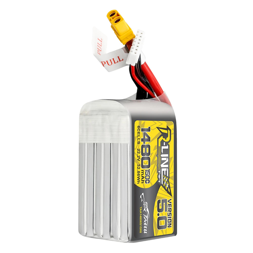 Tattu 1480mAh 6S 150C 22.2V Lipo Battery | XT60 Plug | R-Line 5.0