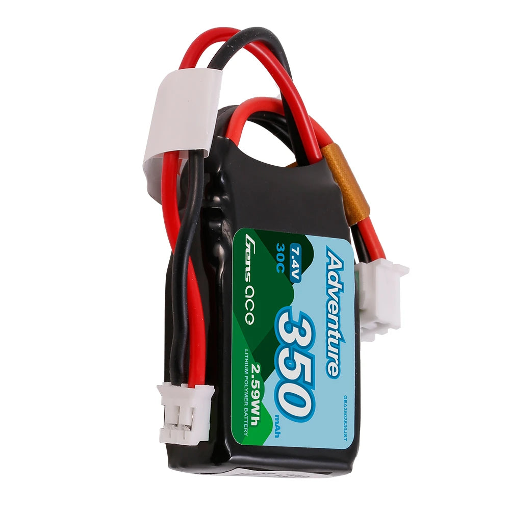 Gens ace 350mAh 2S 30C 7.4V Lipo Battery | JST Plug | Adventure (Non-G-Tech)