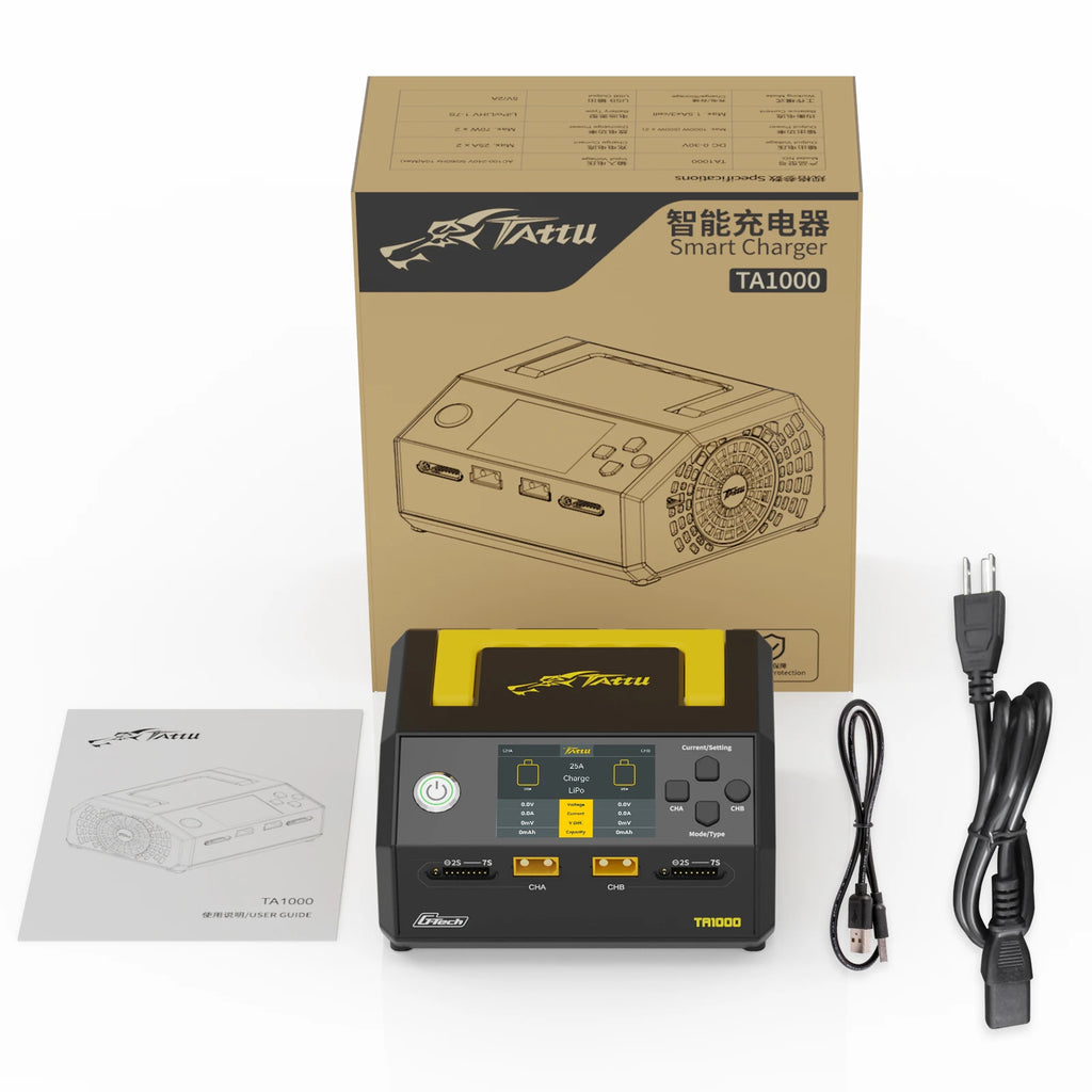 Tattu TA1000 Smart Charger | Dual Channel | 25A×2 1000W | 1S-7S