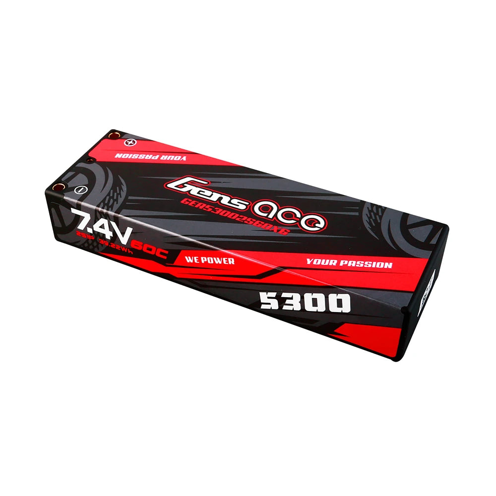 Gens ace 5300mAh 2S 60C 7.4V Lipo Battery | Hardcase | XT60 Plug | Car Classic (Non-G-Tech)