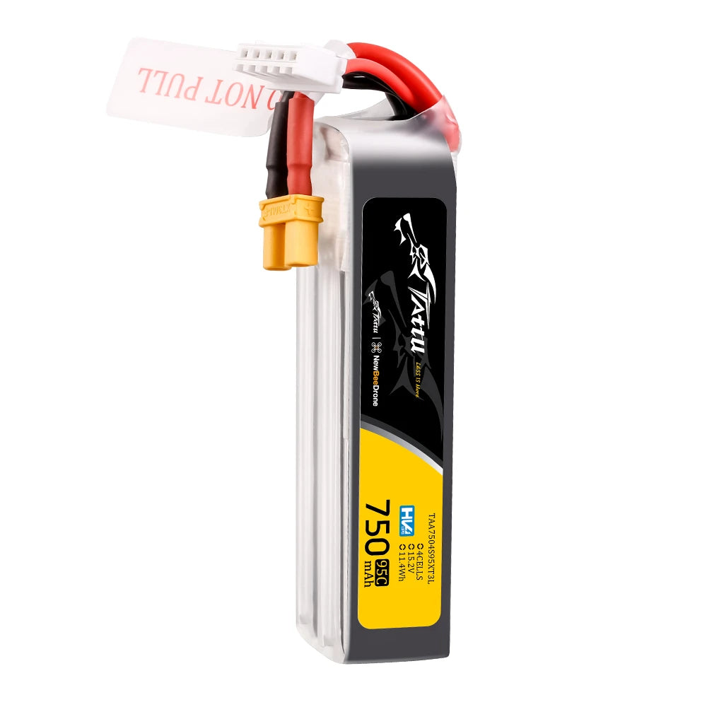 Tattu 750mAh 4S 95C 15.2V(HV) Lipo Battery | XT30 Plug | FPV Classic