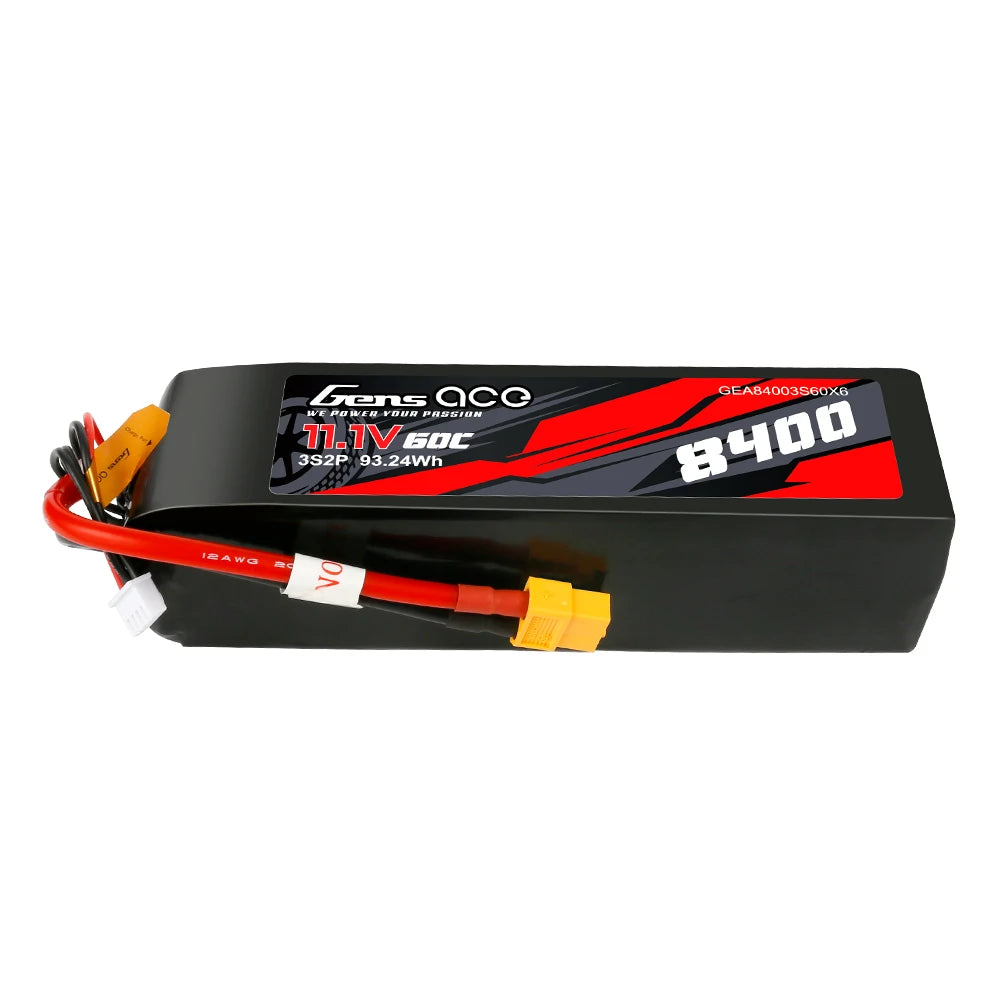 Gens ace 8400mAh 3S 60C 11.1V Lipo Battery | XT60 Plug | Car Classic (Non-G-Tech)