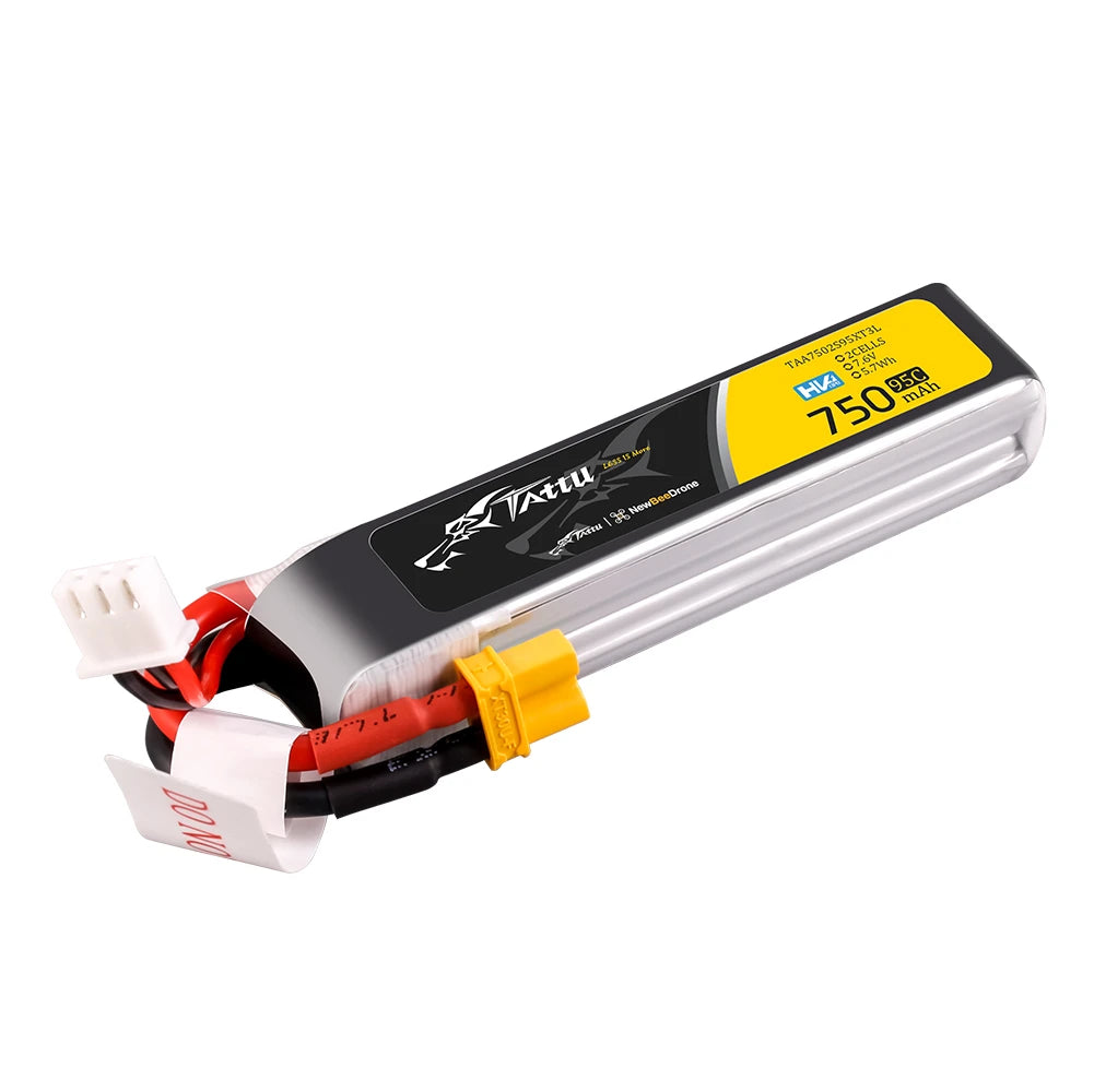 Tattu 750mAh 2S 95C 7.6V(HV) Lipo Battery | XT30 Plug | FPV Classic