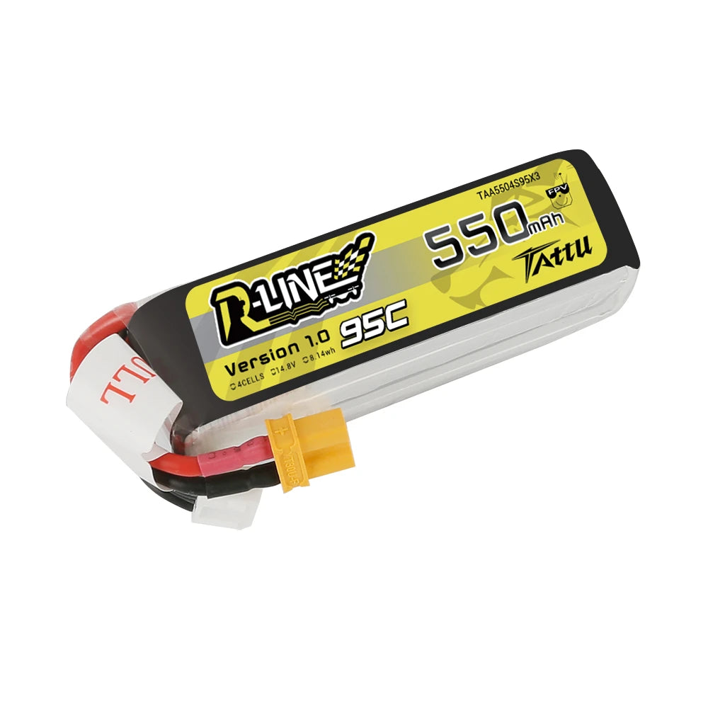 Tattu 550mAh 4S 95C 14.8V Lipo Battery | XT30 Plug | R-Line 1.0