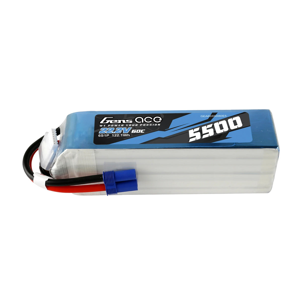 Gens ace 5500mAh 6S 60C 22.2V Lipo Battery | EC5 Plug | Air Classic (Non-G-Tech)