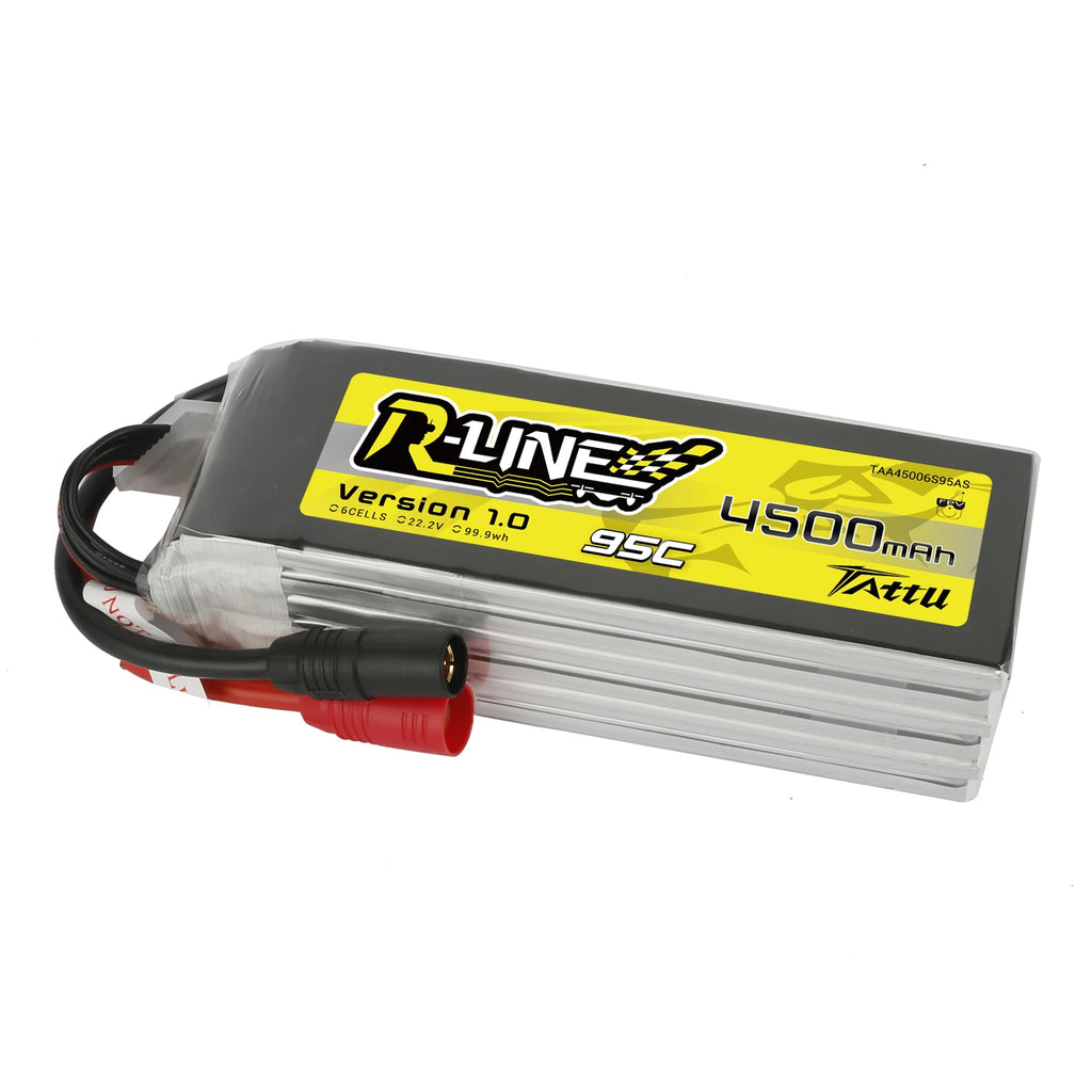 Tattu 4500mAh 6S 95C 22.2V Lipo Battery | AS150 Plug | R-Line 1.0