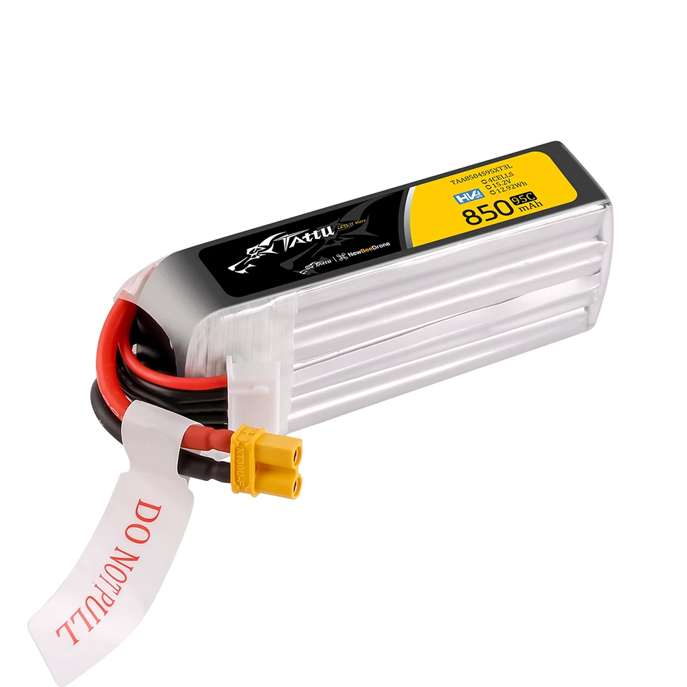 Tattu 850mAh 4S 95C 15.2V(HV) Long Lipo Battery | XT30 Plug | FPV Classic