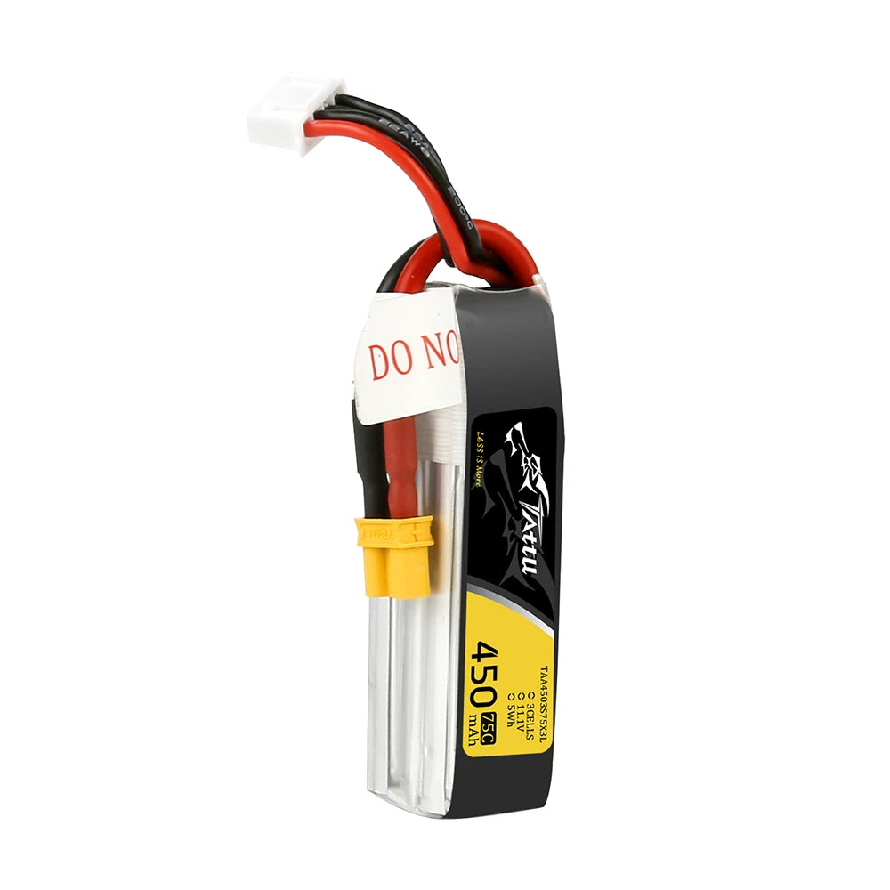 Tattu 450mAh 3S 75C 11.1V Long Lipo Battery | XT30 Plug | FPV Classic