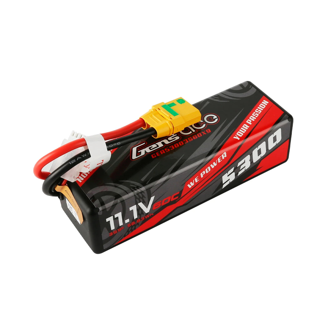 Gens ace 5300mAh 3S 60C 11.1V Lipo Battery | Hardcase | XT90 Plug | Car Classic (Non-G-Tech)