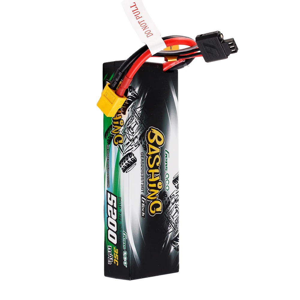Gens ace 5200mAh 2S 35C 7.4V Lipo Battery | Hardcase | XT60+EC3+Deans | Bashing
