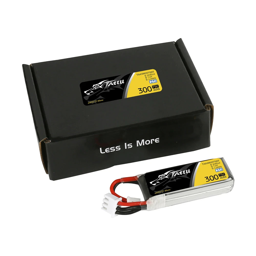 Tattu 300mAh 2S 75C 7.6V(HV) Lipo Battery | JST-PHR Plug | FPV Classic