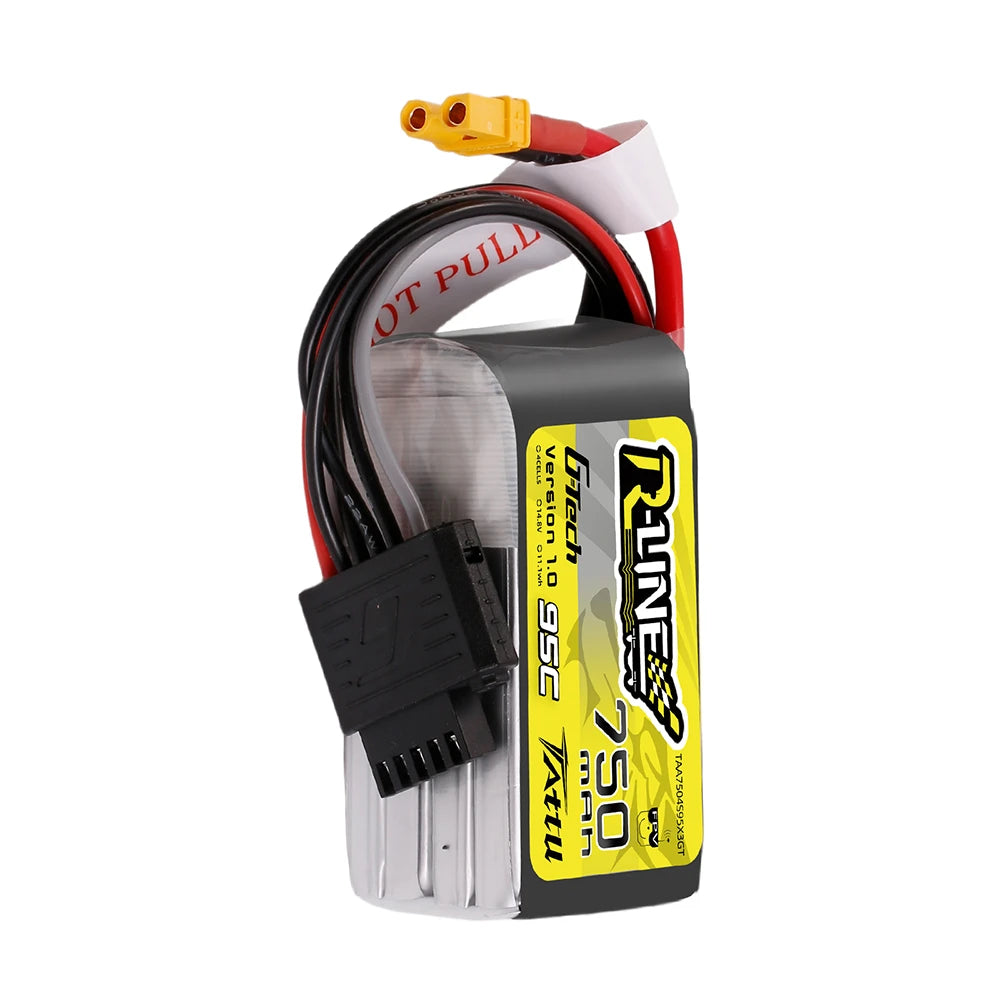 Tattu 750mAh 4S 95C 14.8V Lipo Battery | XT30 Plug | R-Line 1.0