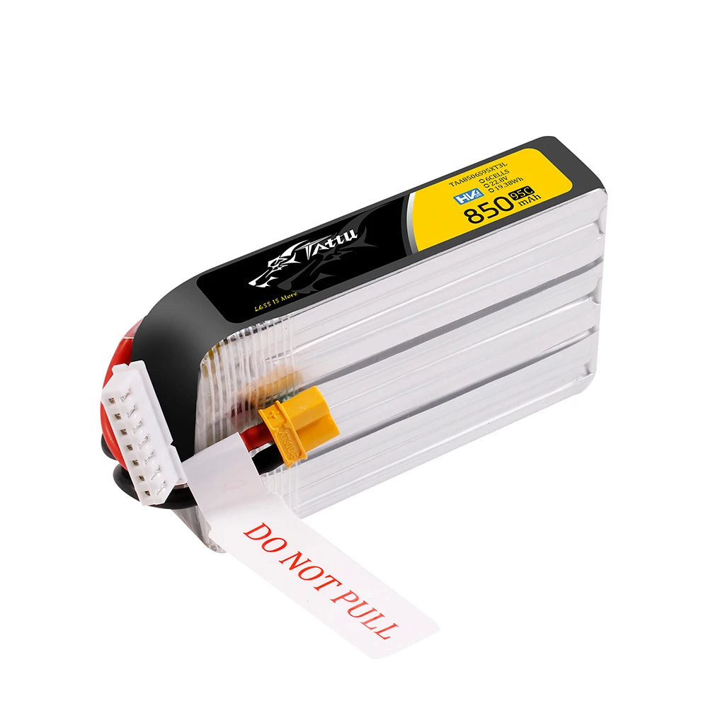 Tattu 850mAh 6S 95C 22.8V(HV) Long Lipo Battery | XT30 Plug | FPV Classic
