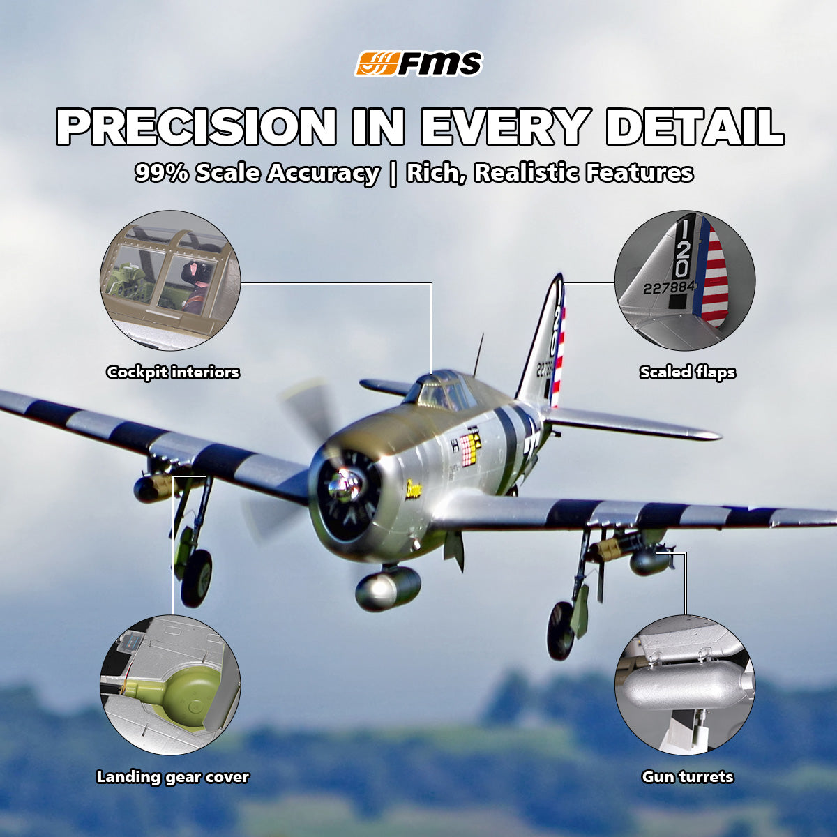 FMS 1500mm P-47 Thunderbolt Bonnie PNP w/o Reflex