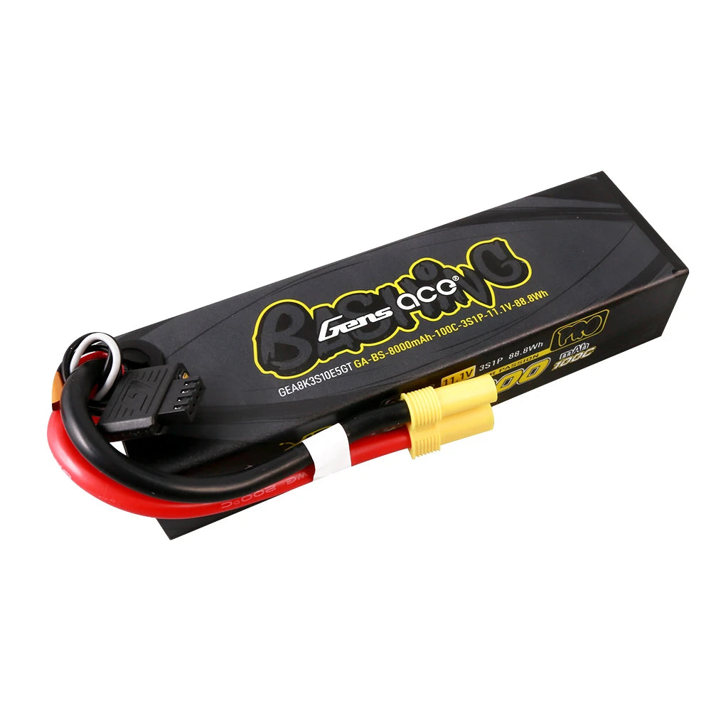 Gens ace 8000mAh 3S 100C 11.1V Lipo Battery | Hardcase | EC5 Plug | Bashing Pro
