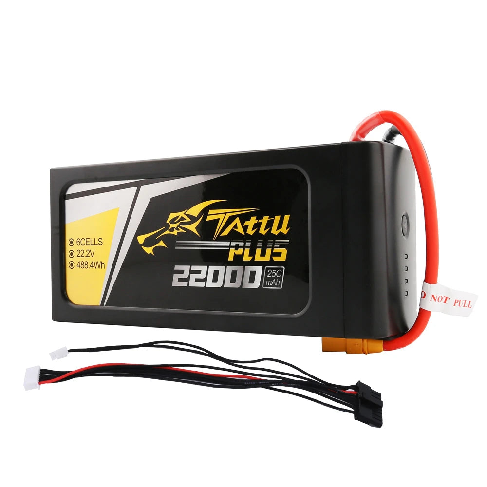 Tattu 22000mAh 6S 25C 22.2V Smart Lipo Battery | XT90-S Plug | Tattu Plus (New Version)