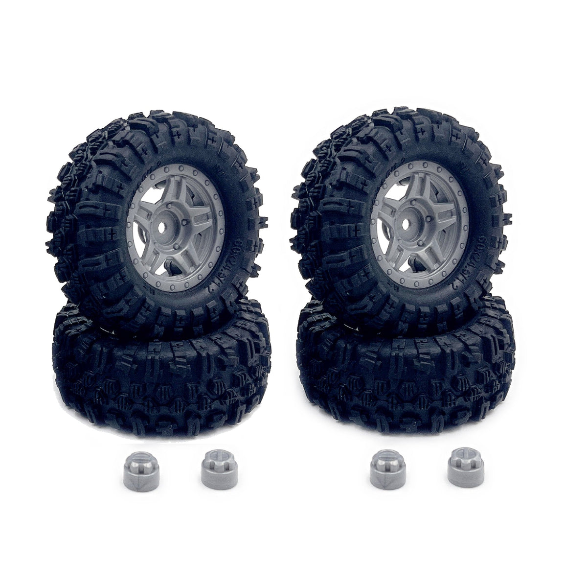 1.2" Mudder Wheel Set, 60mm, Grey