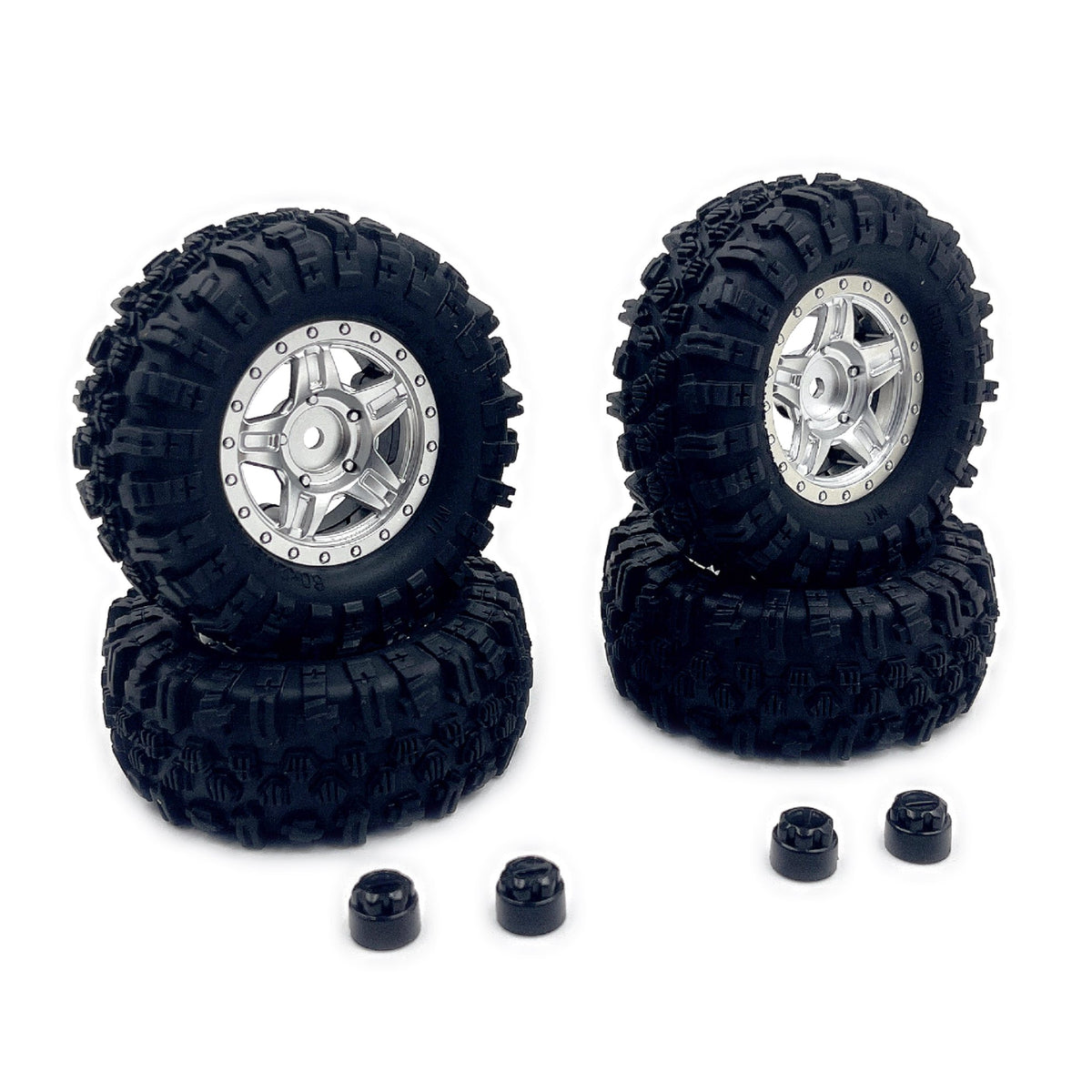 1.2" Mudder Wheel Set, 60mm, Silver
