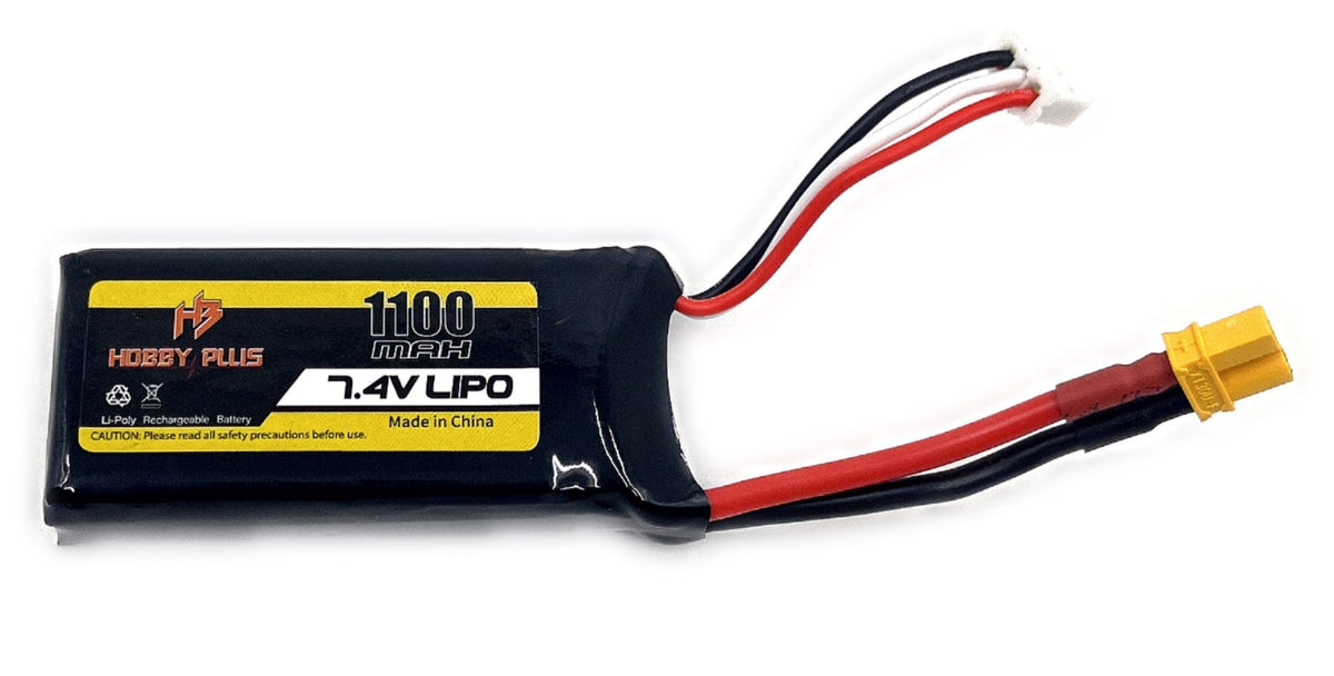 7.4v 1100MAH Lipo w/Xt30 Power Battery Plug
