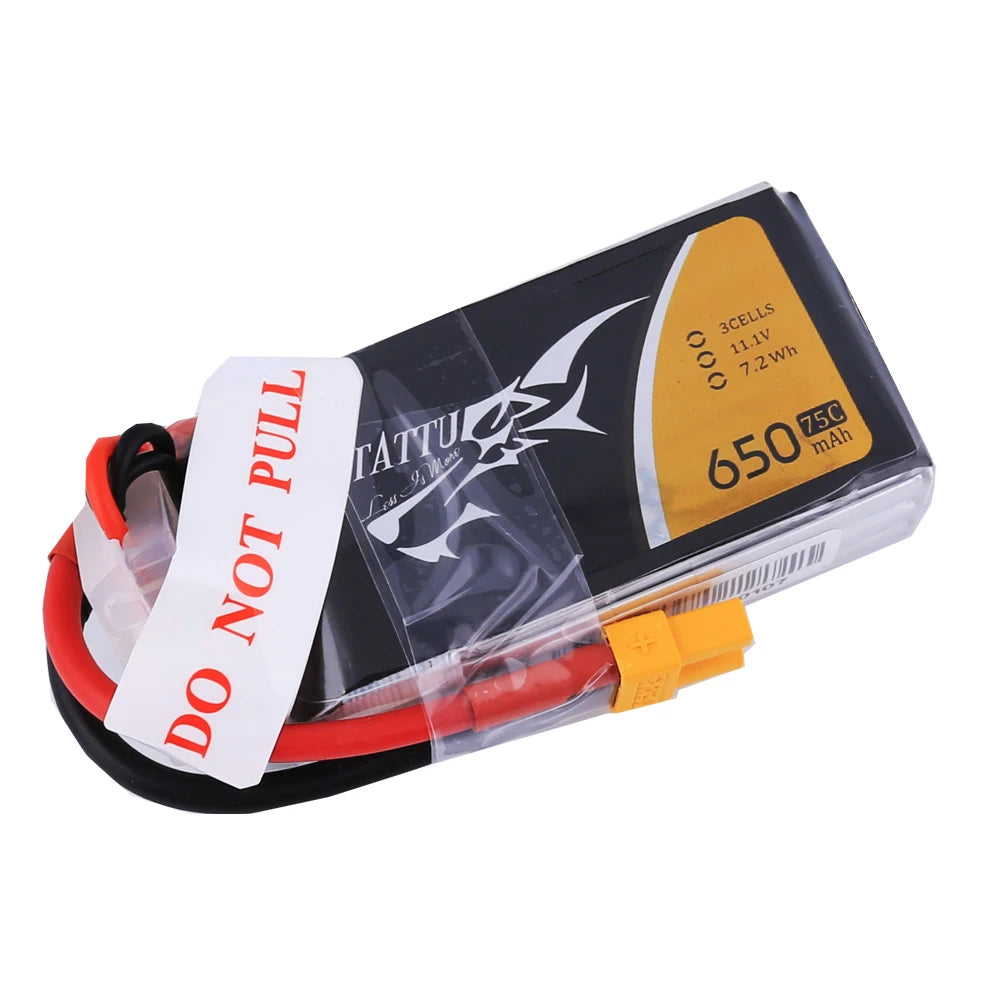 Tattu 650mAh 3S 75C 11.1V Lipo Battery | XT30 Plug | FPV Classic