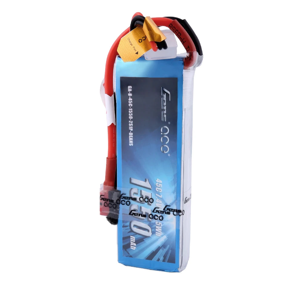 Gens ace 1550mAh 2S 45C 7.4V Lipo Battery | Deans Plug | Air Classic (Non-G-Tech)