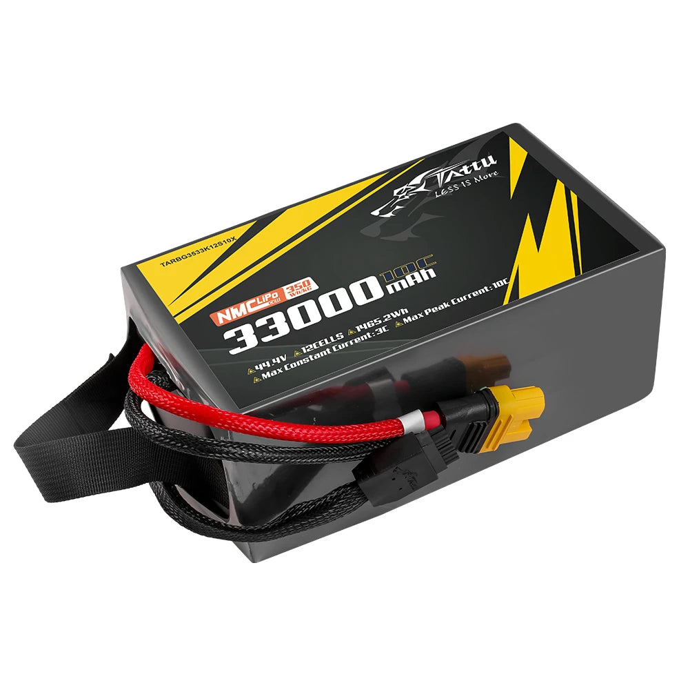 Tattu 33000mAh 12S 10C 44.4V Lipo Battery | AS150U-F Plug | Semi-solid (350Wh/kg)