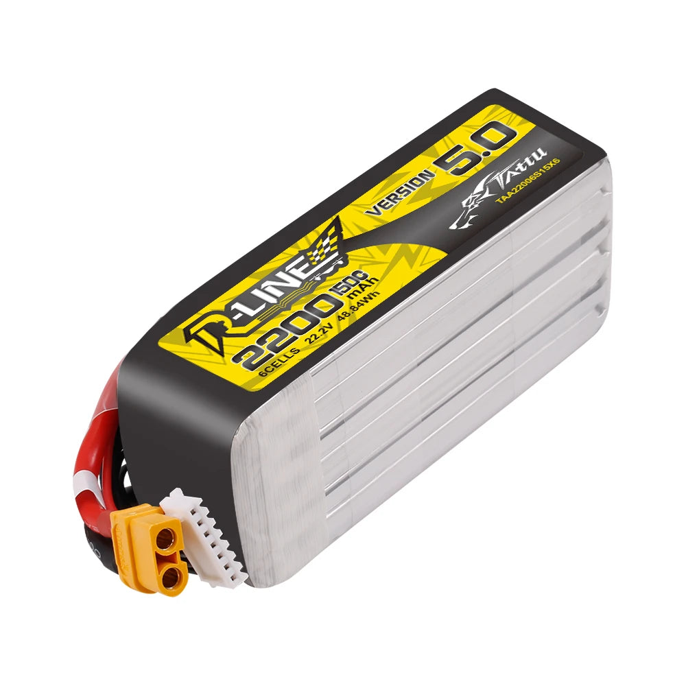 Tattu 2200mAh 6S 150C 22.2V Lipo Battery | XT60 Plug | R-Line 5.0