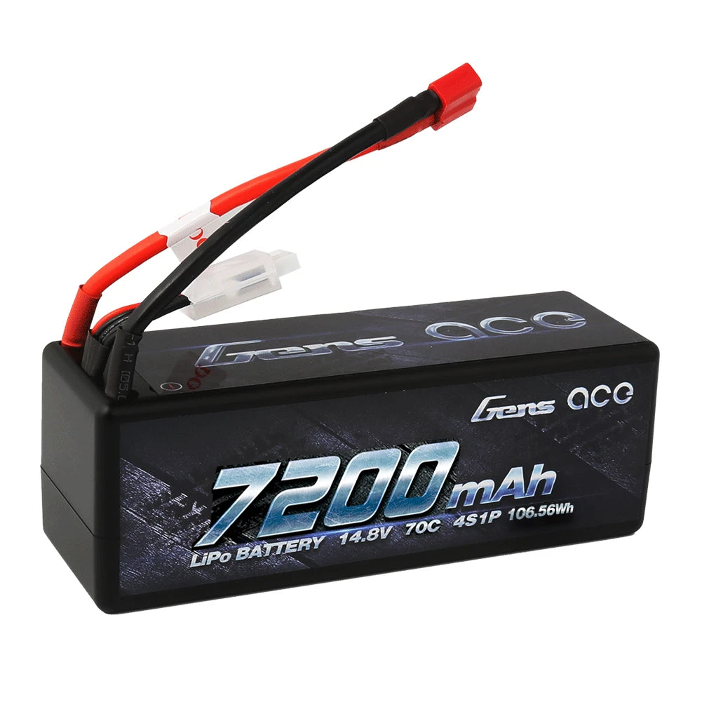 Gens ace 7200mAh 4s 70C 14.8V HardCase Lipo Battery 14# with Deans Plug