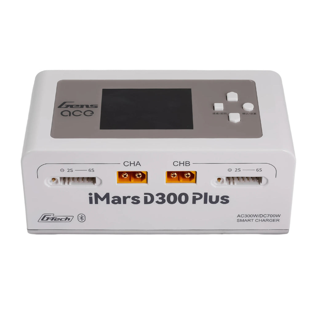 Gens ace iMars D300 Plus Smart Charger | AC 300W + DC 700W | 16A | 1-6S | 2-Channel | White