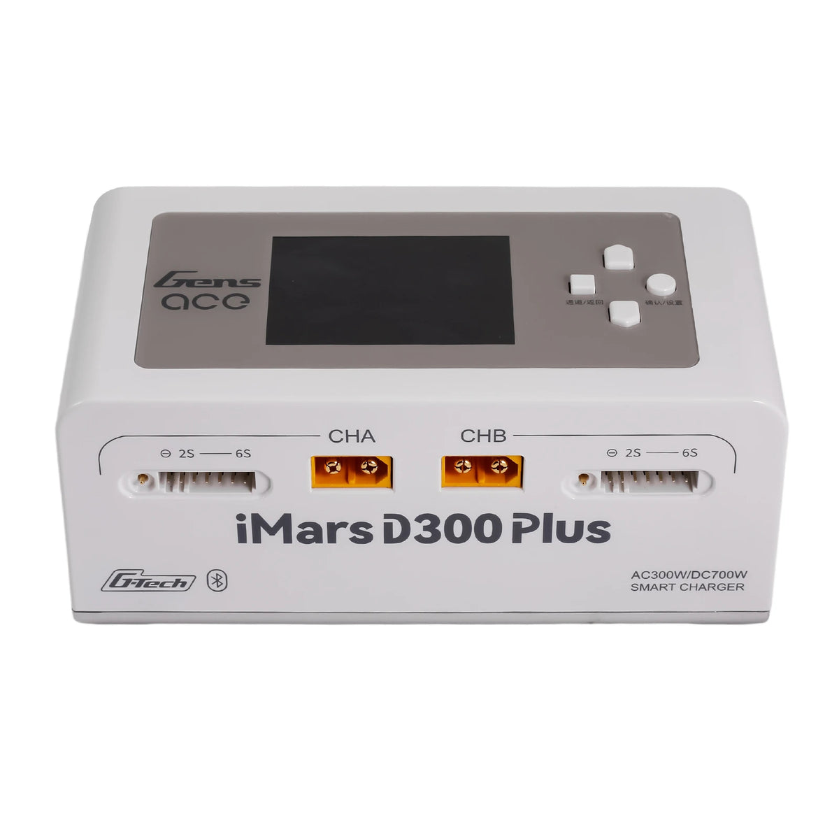 Gens ace iMars D300 Plus Smart Charger | AC 300W + DC 700W | 16A | 1-6S | 2-Channel | White