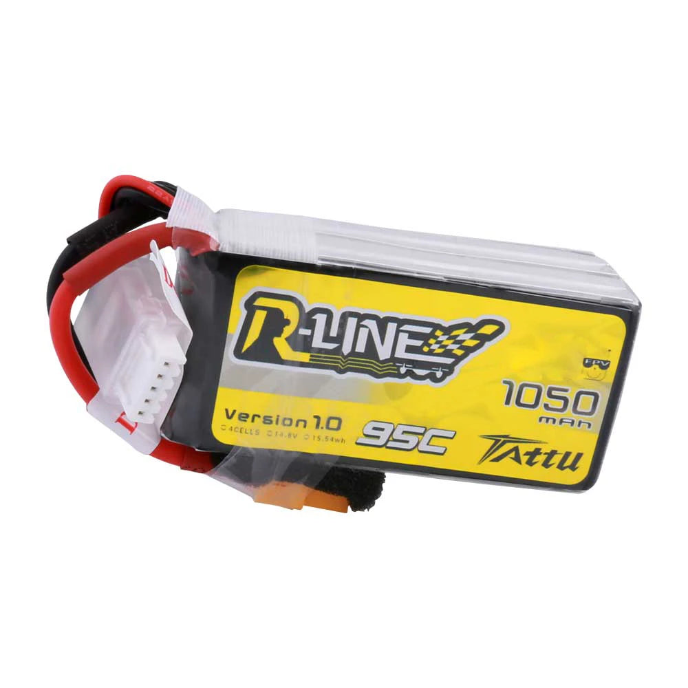 Tattu 1050mAh 4S 95C 14.8V Lipo Battery | XT60 Plug | R-Line 1.0
