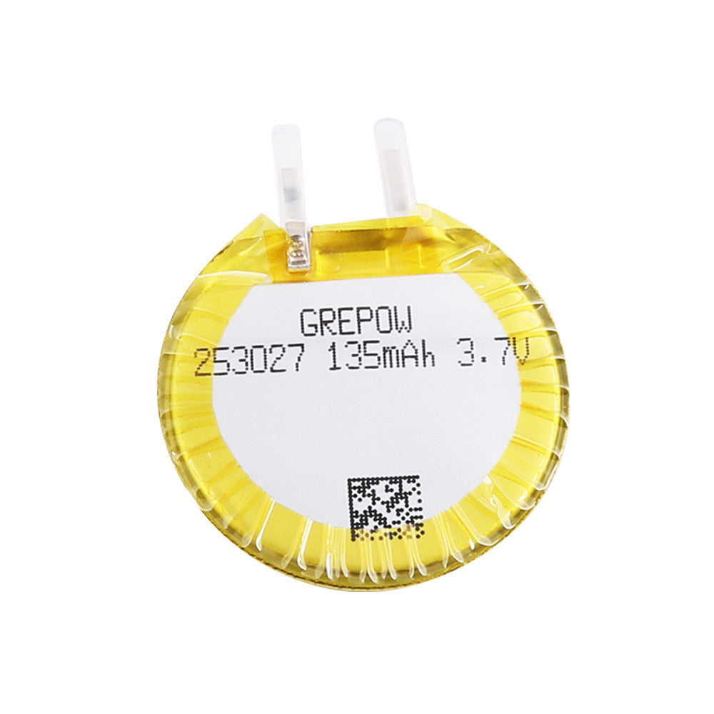 Grepow 3.7V 135mAh LiPo Round Shaped Battery 2530027