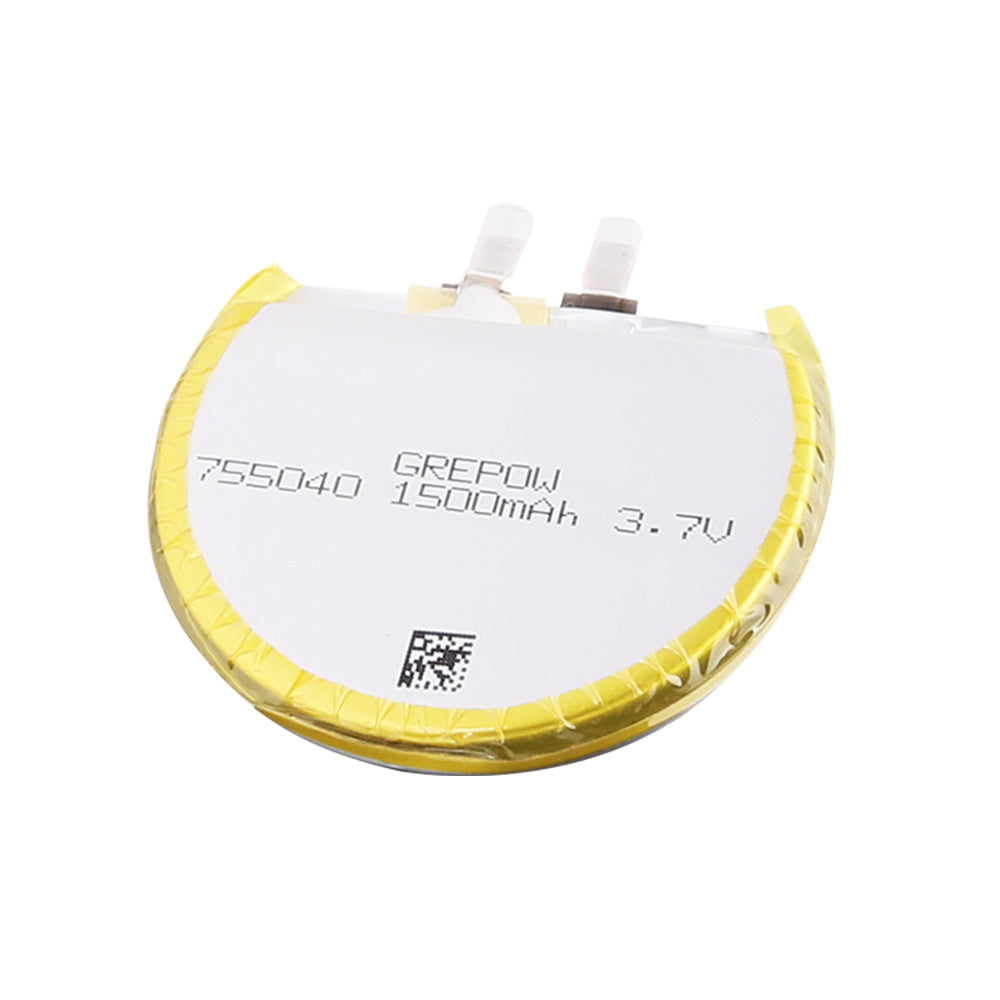 Grepow 3.7V 1500mAh 1S1P LiPo Round Shaped Battery 7550040