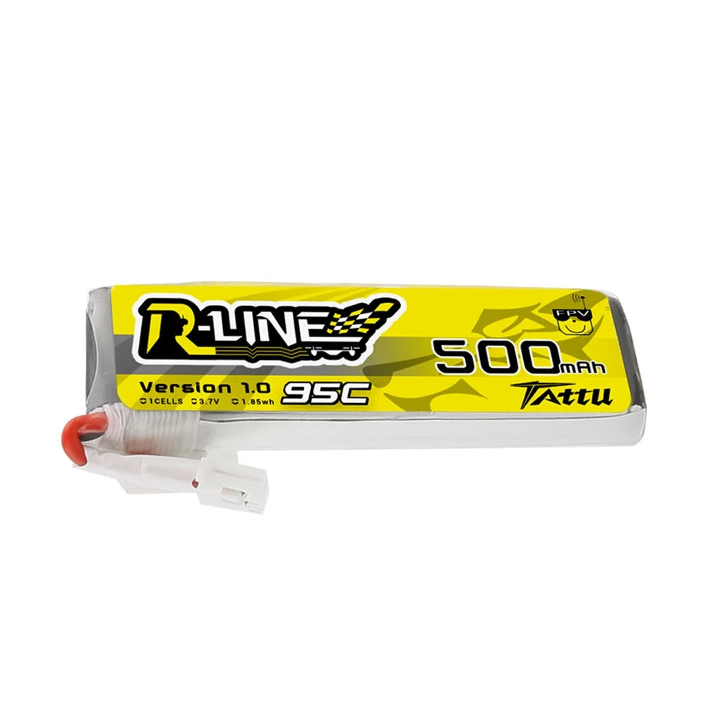 Tattu 500mAh 1S 95C 3.7V Lipo Battery | JST-PHR Plug | R-Line 1.0