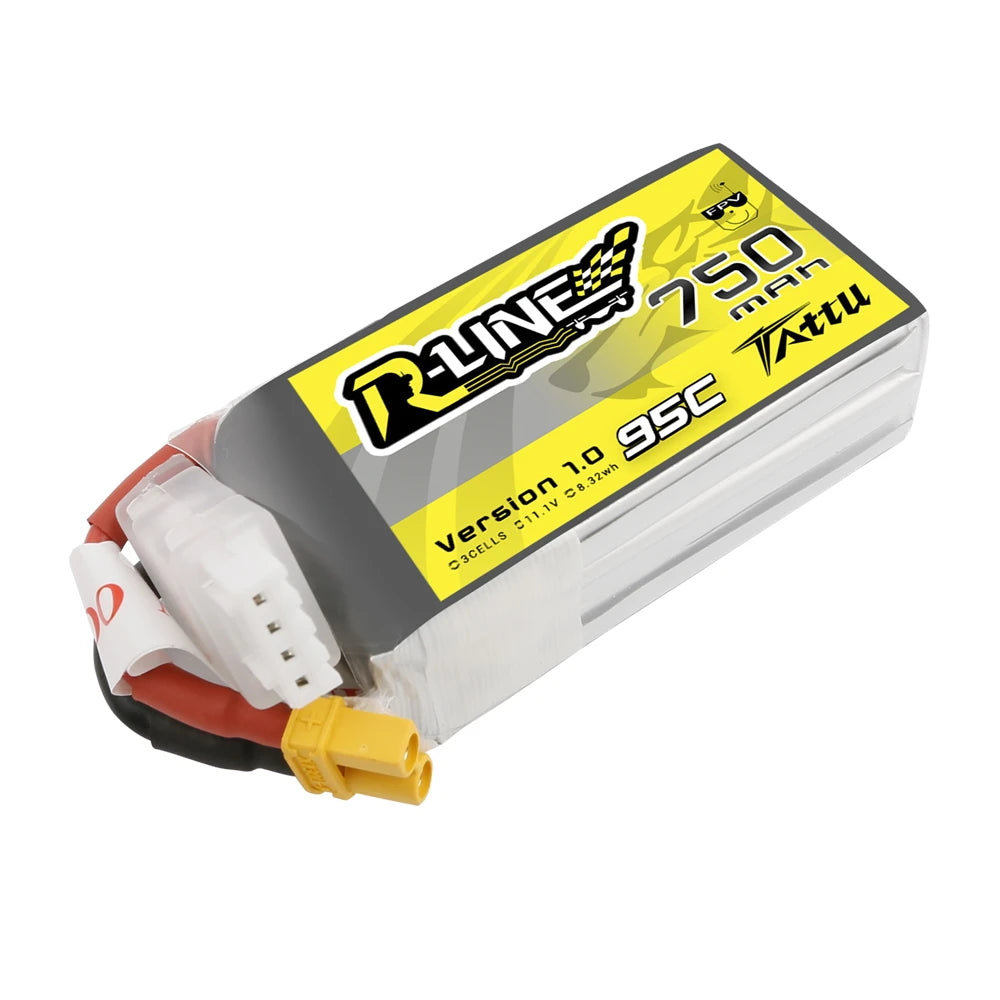 Tattu 750mAh 3S 95C 11.1V Lipo Battery | XT30 Plug | R-Line 1.0
