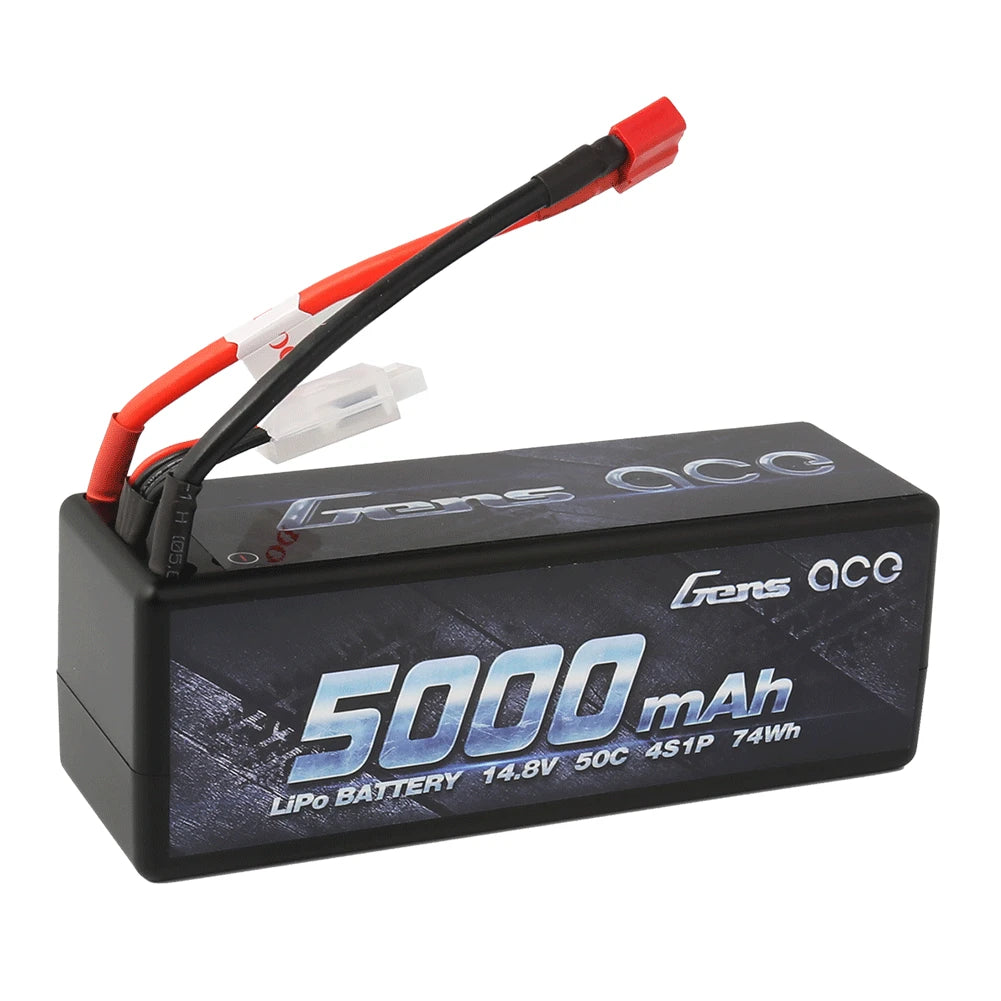 Gens ace 5000mAh 4s 50C 14.8V HardCase Lipo Battery 14# with Deans Plug