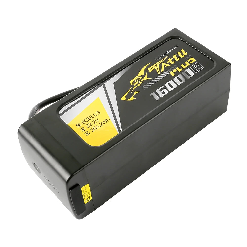 Tattu 16000mAh 6S 15C 22.2V Smart Lipo Battery | AS150 or XT150 Plug | Tattu Plus (New Version)